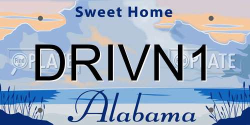 DRIVN1 Alabama License Plate