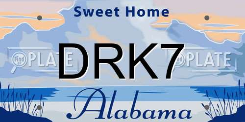 DRK7 Alabama License Plate