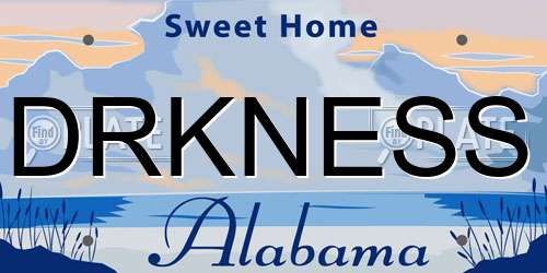 DRKNESS Alabama License Plate