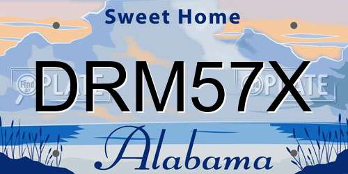 DRM57X Alabama License Plate
