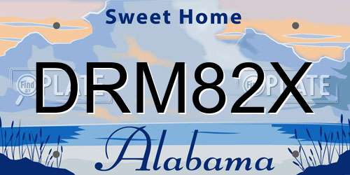 DRM82X Alabama License Plate