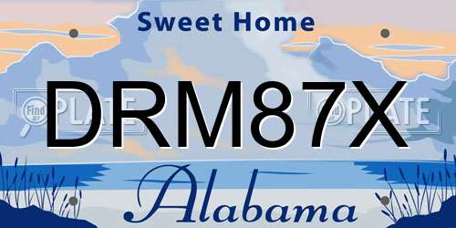 DRM87X Alabama License Plate