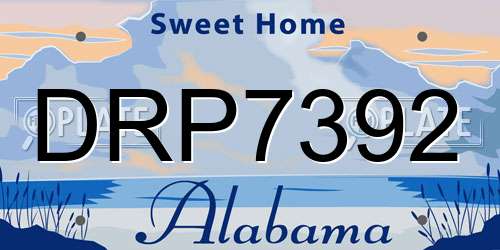 DRP7392 Alabama License Plate