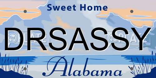 DRSASSY Alabama License Plate