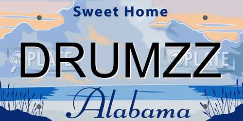 DRUMZZ Alabama License Plate