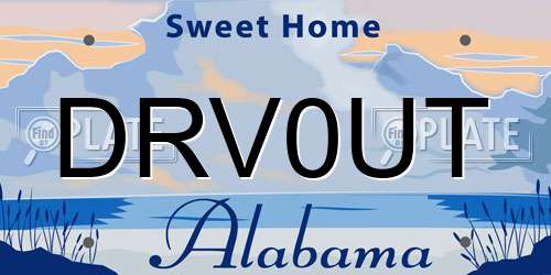 DRV0UT Alabama License Plate
