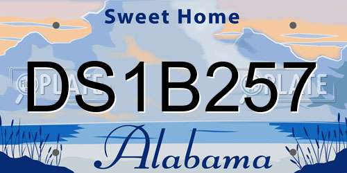 DS1B257 Alabama License Plate