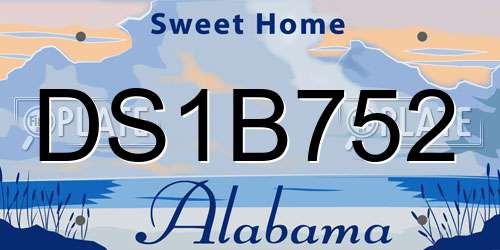 DS1B752 Alabama License Plate