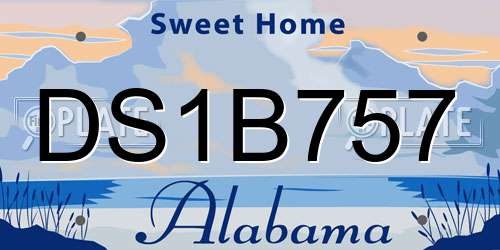 DS1B757 Alabama License Plate