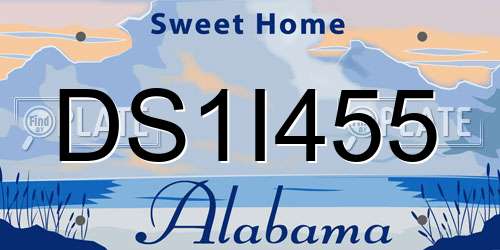 DS1I455 Alabama License Plate