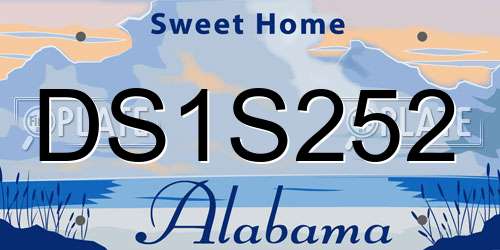 DS1S252 Alabama License Plate