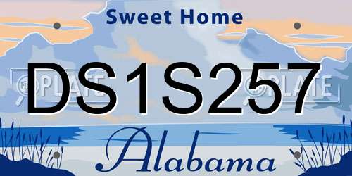DS1S257 Alabama License Plate