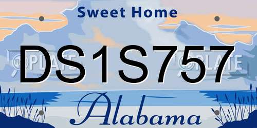 DS1S757 Alabama License Plate