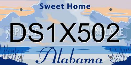 DS1X502 Alabama License Plate