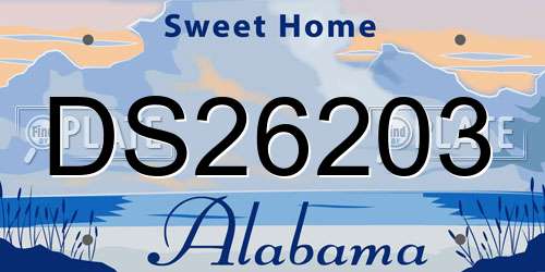 DS26203 Alabama License Plate