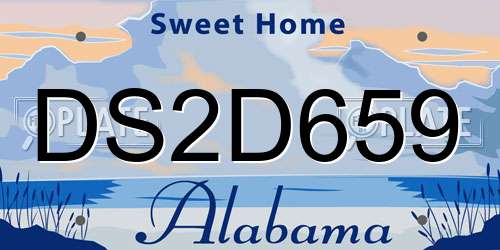 DS2D659 Alabama License Plate