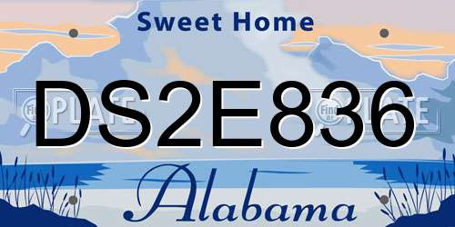 DS2E836 Alabama License Plate