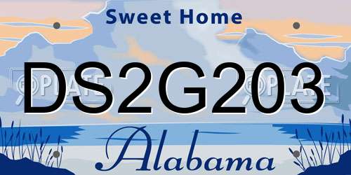 DS2G203 Alabama License Plate