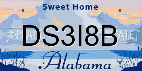 DS3I8B Alabama License Plate