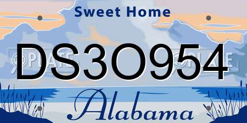 DS3O954 Alabama License Plate