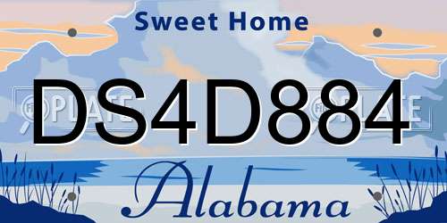 DS4D884 Alabama License Plate