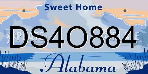 DS4O884 Alabama License Plate
