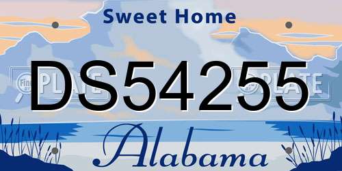 DS54255 Alabama License Plate