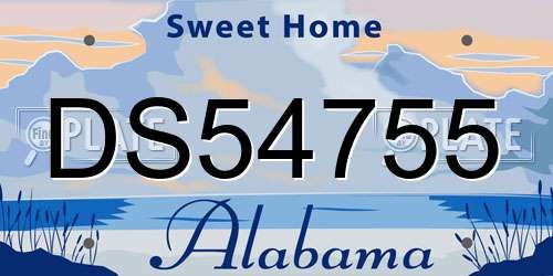 DS54755 Alabama License Plate