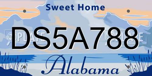 DS5A788 Alabama License Plate
