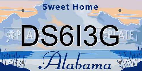 DS6I3G Alabama License Plate