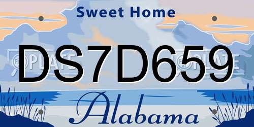DS7D659 Alabama License Plate