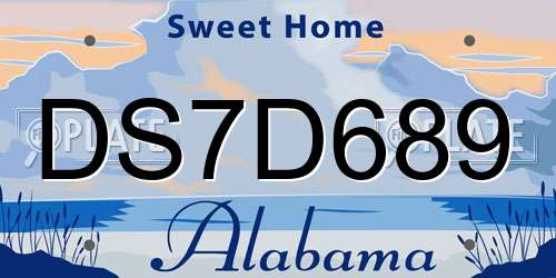 DS7D689 Alabama License Plate