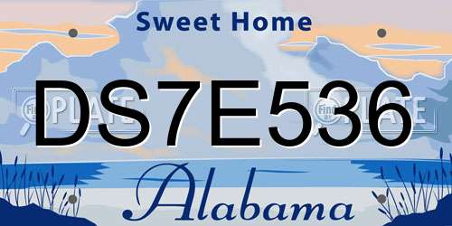 DS7E536 Alabama License Plate