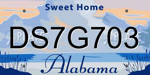 DS7G703 Alabama License Plate