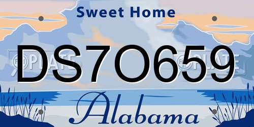 DS7O659 Alabama License Plate