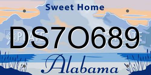 DS7O689 Alabama License Plate