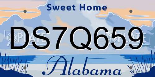 DS7Q659 Alabama License Plate