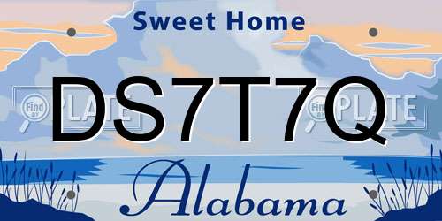 DS7T7Q Alabama License Plate