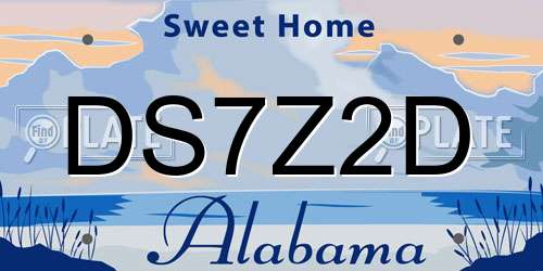 DS7Z2D Alabama License Plate