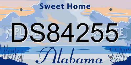 DS84255 Alabama License Plate
