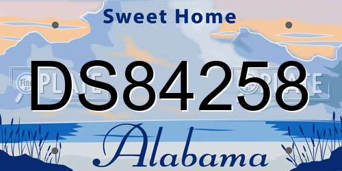 DS84258 Alabama License Plate