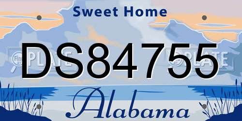 DS84755 Alabama License Plate