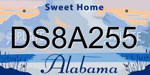 DS8A255 Alabama License Plate