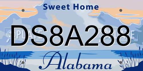 DS8A288 Alabama License Plate