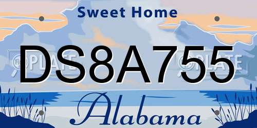 DS8A755 Alabama License Plate