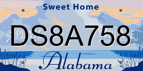 DS8A758 Alabama License Plate