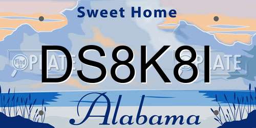 DS8K8I Alabama License Plate