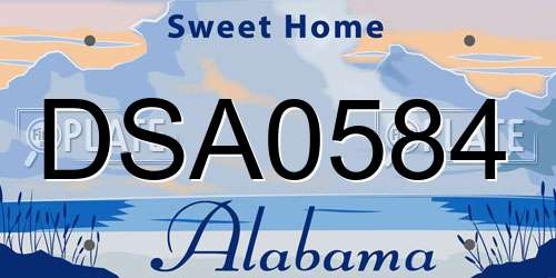DSA0584 Alabama License Plate