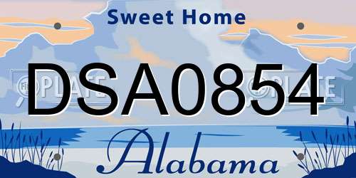 DSA0854 Alabama License Plate