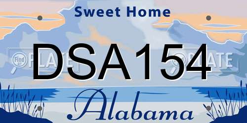 DSA154 Alabama License Plate